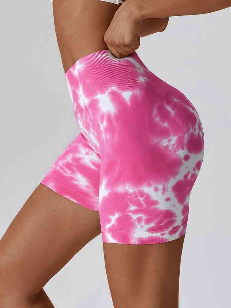 Tie Dye Wide Waistband Slim Fit Sports Shorts