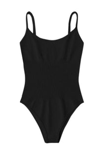 Scoop Neck Spaghetti Strap Active Bodysuit