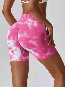 Tie Dye Wide Waistband Slim Fit Sports Shorts